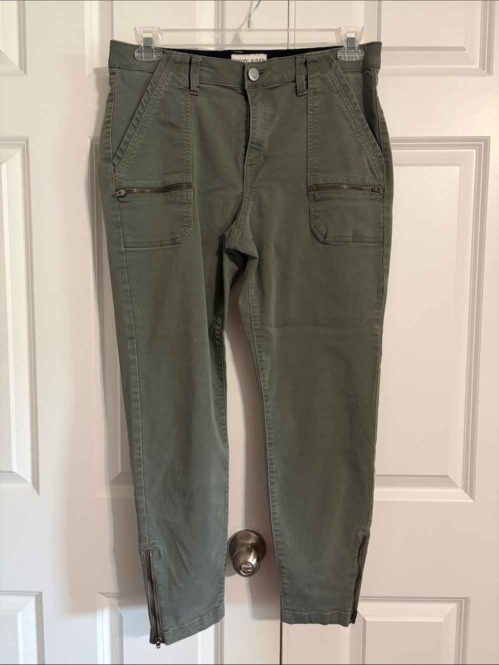 Women’s Olive Green Slim Utility Pants
